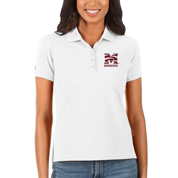 アンティグア ポロシャツ トップス レディース Morehouse Maroon Tigers Antigua Women's Legacy Pique Polo White