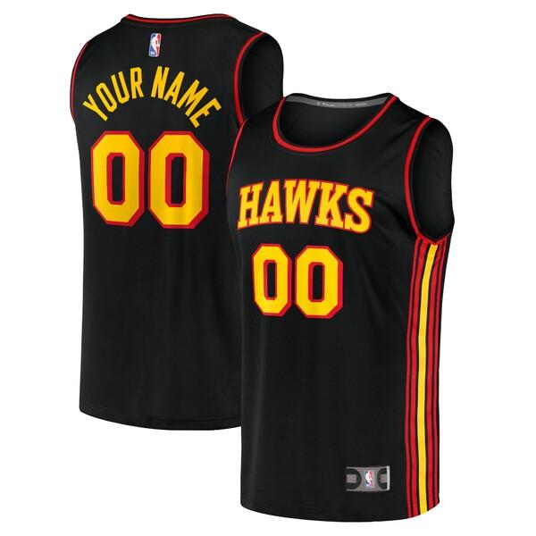 ファナティクス ユニフォーム トップス メンズ Atlanta Hawks Fanatics Branded Fast Break Replica Custom Jersey Black Statement Edition｜asty-shop2｜05