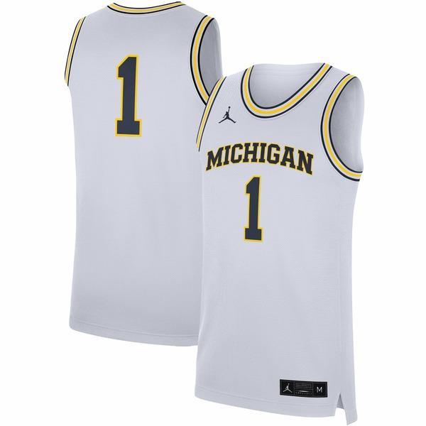 ジョーダン ユニフォーム トップス メンズ Michigan Wolverines Jordan Brand Replica Jersey White｜asty-shop2｜04