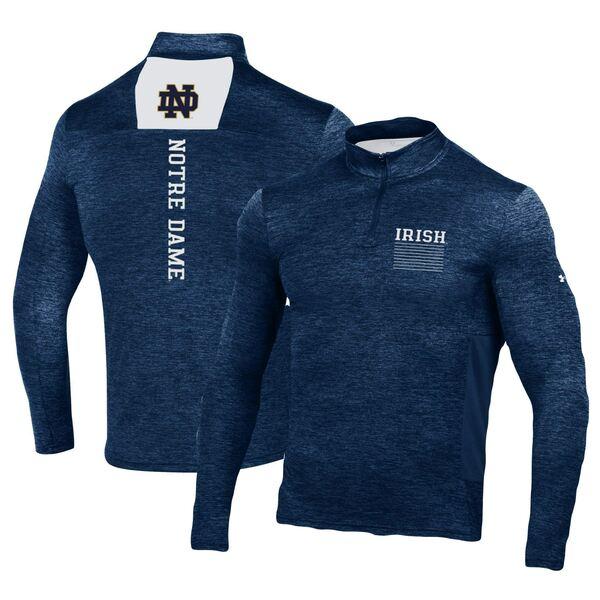 アンダーアーマー ジャケット＆ブルゾン アウター メンズ Notre Dame Fighting Irish Under Armour Gameday Twist QuarterZip Top Navy｜asty-shop2｜04