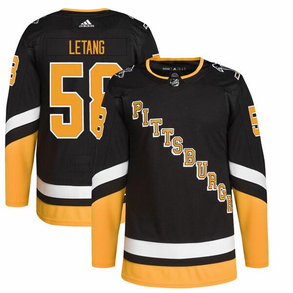 アディダス ユニフォーム トップス メンズ Kris Letang Pittsburgh Penguins Adidas 2021 22  Alternate Primegreen Authentic Pro Player Jersey Black 応援グッズ