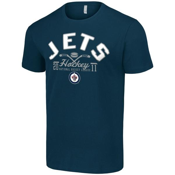 スターター Tシャツ トップス メンズ Winnipeg Jets Starter Half Puck TShirt Navy｜asty-shop2｜02