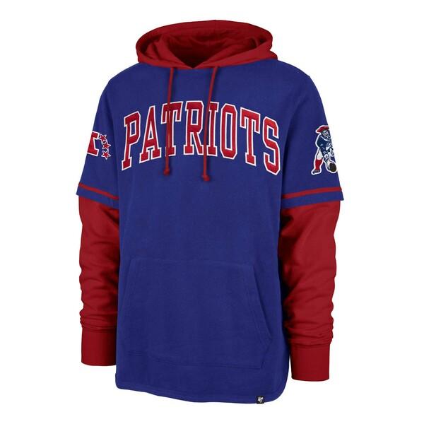 ショッピング大セール フォーティーセブン パーカー・スウェットシャツ アウター メンズ New England Patriots ´47 Shortstop Pullover Hoodie Royal