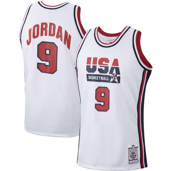 お歳暮 Basketball USA Jordan Michael メンズ トップス ユニフォーム ミッチェル&ネス Mitchell White Jersey 1992 Authentic Ness & レプリカユニフォーム