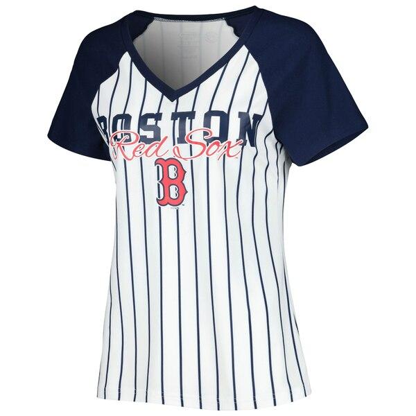 コンセプトスポーツ Tシャツ トップス レディース Boston Red Sox Concepts Sport Women's Reel Pinstripe Top White｜asty-shop2｜02