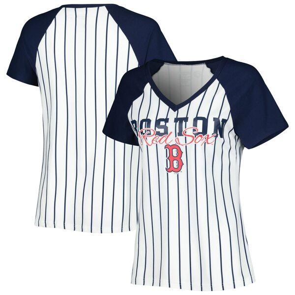 コンセプトスポーツ Tシャツ トップス レディース Boston Red Sox Concepts Sport Women's Reel Pinstripe Top White｜asty-shop2｜04
