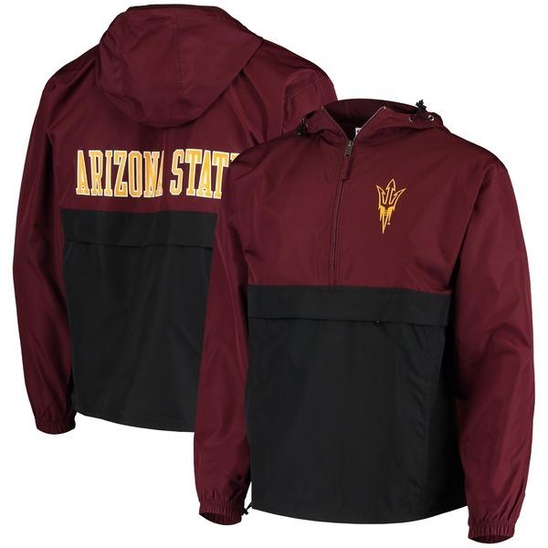 高級ブランド State Arizona メンズ アウター ジャケット ブルゾン チャンピオン ジャケット ブルゾン メンズ チャンピオン Sun Maroon Jacket Halfzip Packable Colorblock Champion Devils ジャケット Dagl Tg