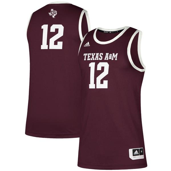 アディダス 野球 ユニフォーム トップス レプリカユニフォーム メンズ 12 Texas Jersey A M Aggies Maroon Swingman Adidas 75