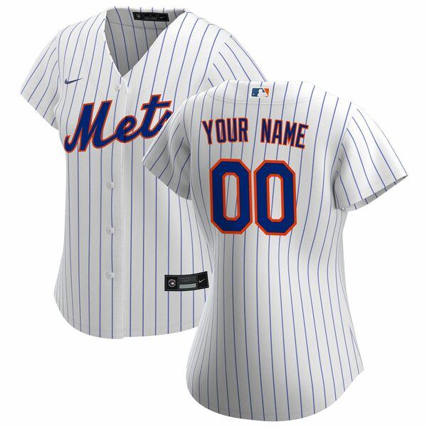 ナイキ ユニフォーム トップス レディース New York Mets Nike Women's Home Replica Custom Jersey White｜asty-shop2｜02