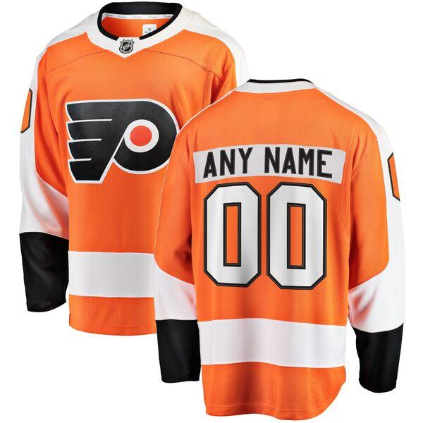 低価格で大人気の低価格で大人気のファナティクス ユニフォーム トップス メンズ Philadelphia Flyers Fanatics  Branded Home Breakaway Custom Jersey Orange 応援グッズ
