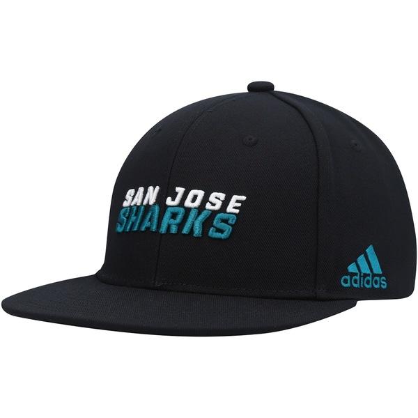 最高品質の アディダス Black Hat Snapback adidas Sharks Jose San メンズ アクセサリー 帽子 ニット帽、ビーニー