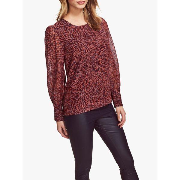 新発 ソサンダール シャツ レディース トップス Sosandar Swirl Print Button Cuff Top Red 注目ブランド Www Tecbios Com