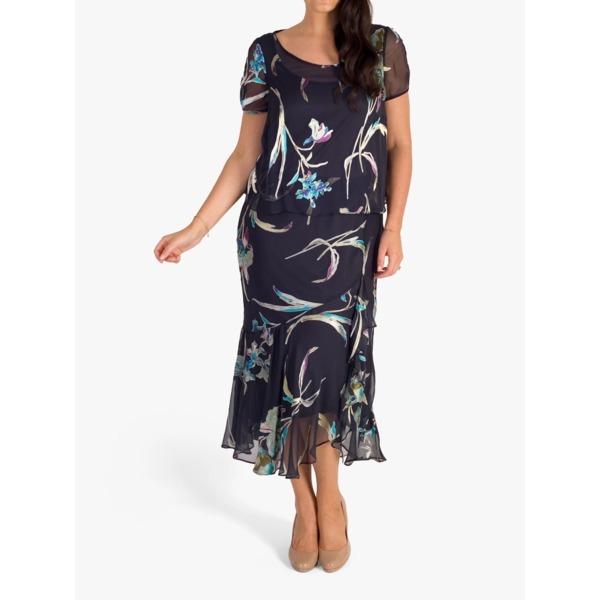 柔らかい チェスカ ワンピース レディース トップス Chesca Floral Print Dress Pewter Turquoise 高い素材 Eelstien Com