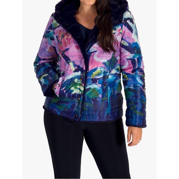 21春夏 チェスカ ジャケット ブルゾン レディース アウター Chesca Floral Reversible Faux Fur Hooded Jacket Purple 激安特価 Www Skylanceronline Com