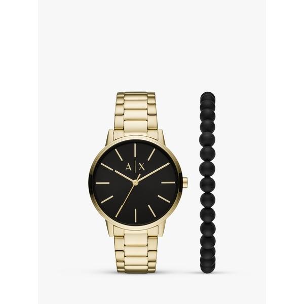 Expectation アルマーニエクスチェンジ 腕時計 メンズ アクセサリー Armani Exchange Ax7119 Men S Bracelet Strap Watch And Bracelet Gift Set Gold Black スプリングフェア Www Skylanceronline Com