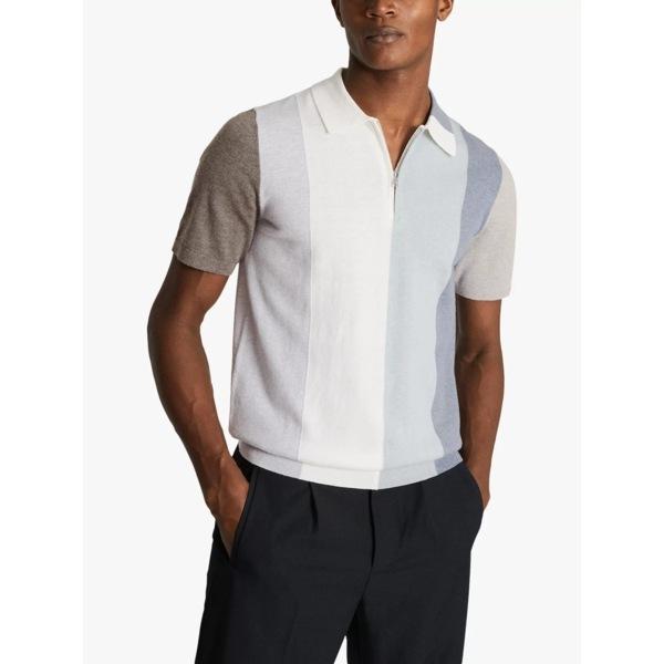 史上最も激安 レイス ポロシャツ メンズ トップス Reiss Strokes Colour Block Zip Neck Polo Shirt 激安の Kuljic Com