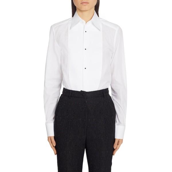 ドルチェ ガッバーナ シャツ トップス レディース Contrast Bib Menswear Shirt White Www Zenithaviation In