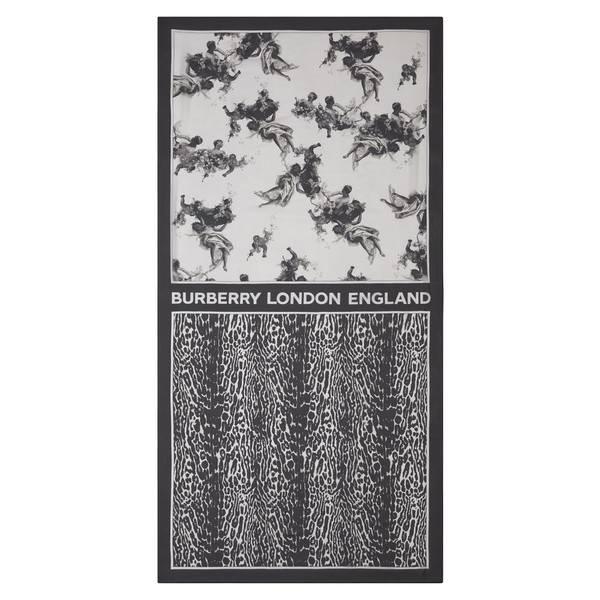 バーバリー マフラー ストール スカーフ アクセサリー レディース Angel Leopard Silk Scarf Black Apaproduction Fr