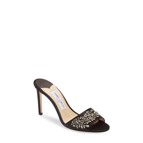 ジミーチュウ サンダル シューズ レディース Stacey Crystal Embellished Slide Sandal Black Prettyfunnyballoons Com