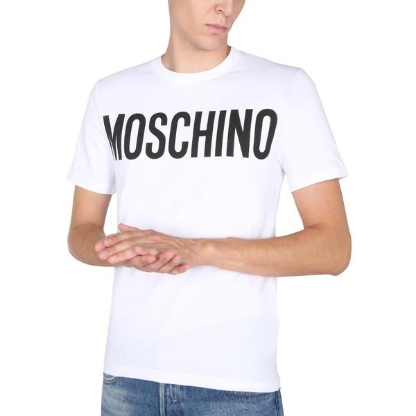大人気の モスキーノ Bianco Print Logo With T Shirt メンズ トップス Tシャツ 半袖 サイズ 46 It