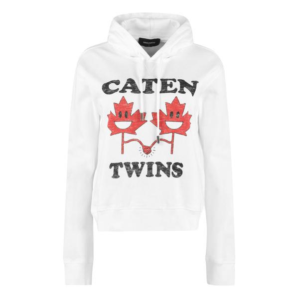 人気ブランド レディース アウター パーカー スウェットシャツ ディースクエアード Cotton White Hoodie パーカー サイズ L Jalapamax Tur Br