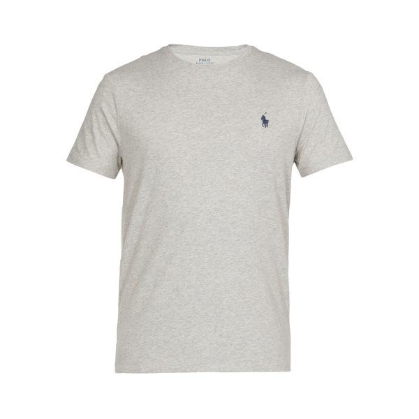 世界的に ラルフローレン Tシャツ トップス メンズ Cotton T-shirt With Logo New Grey Heather 半袖