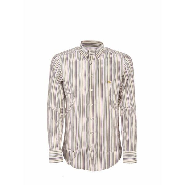 格安人気 Shirt Striped メンズ トップス シャツ エトロ With Multicolor Pegaso Embroidered 長袖