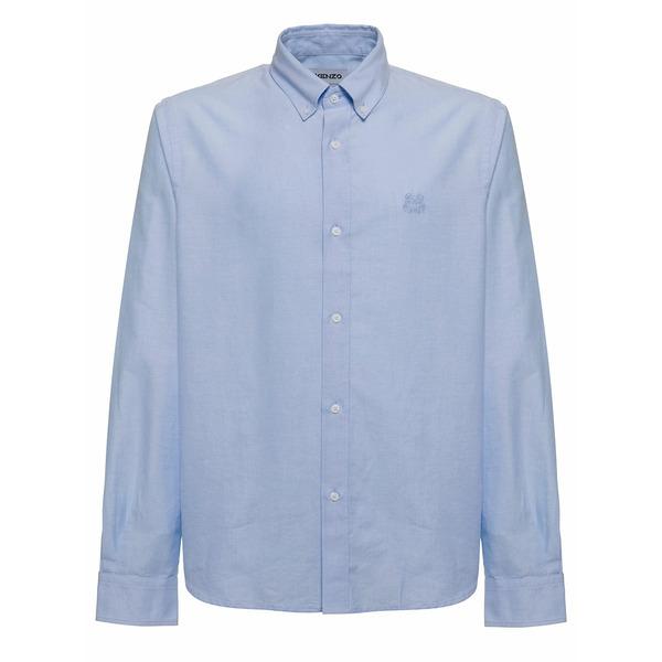 【予約】 ケンゾー シャツ トップス メンズ Kenzo Man Light Blue Cotton Tiger Shirt Blu 長袖