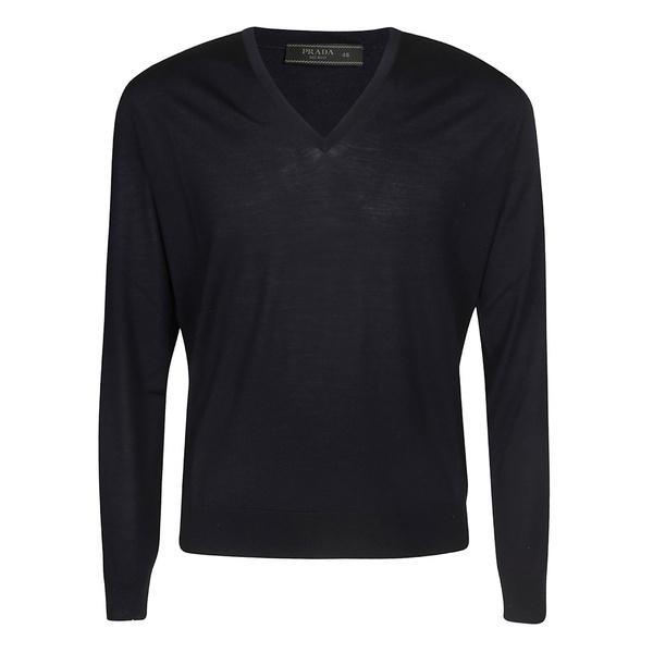 本物の プラダ ニット セーター Blue Sweater Classic メンズ アウター ニット セーター サイズ 46 It Www Buccella Com