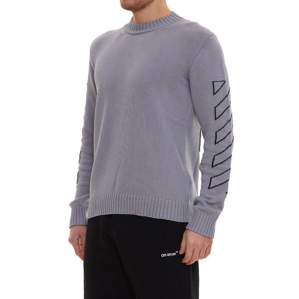 非常に高い品質 Outline Diagonal メンズ アウター ニット セーター オフホワイト Sweater Grey Medium ニット セーター サイズ M Captains Agency