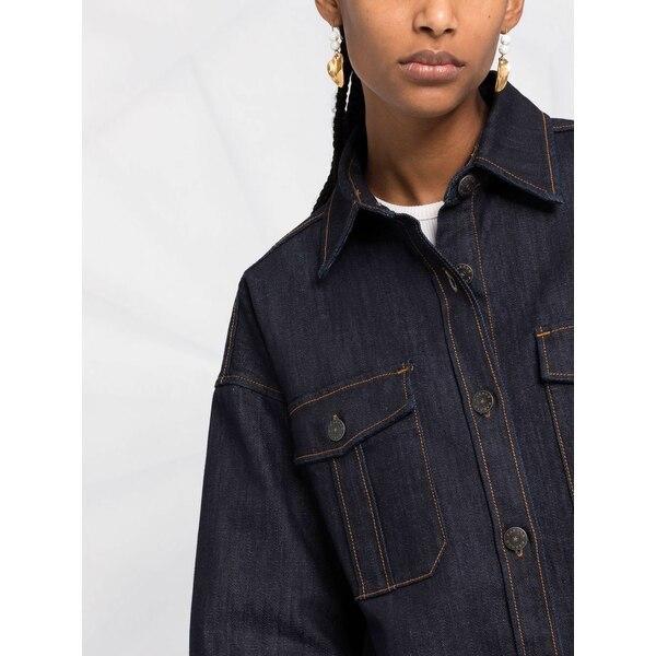 本物新品保証 Denim Long Sleeve レディース トップス シャツ パロッシュ Shirt Blue Dark ノースリーブ サイズ M Michiganestateplanning Com
