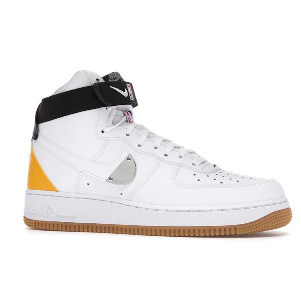 Nike ナイキ メンズ エアフォース スニーカー Nike Air Force 1 High NBA White University Gold 【US_8(26.0cm) 】の画像
