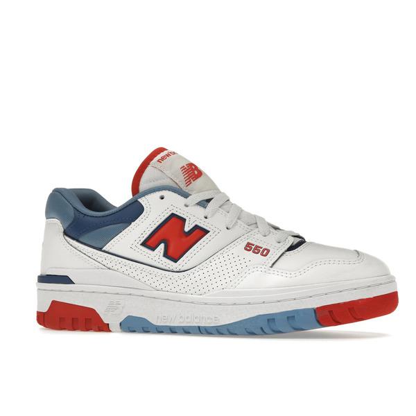 New Balance ニューバランス メンズ - スニーカー New Balance 550 White True Red Atlantic Blue 【US_M_4 】の画像