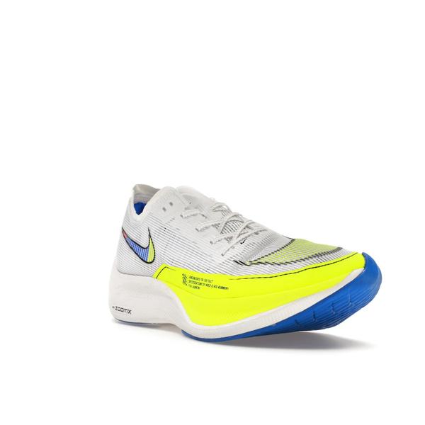 Nike ナイキ メンズ ズームエックス スニーカー Nike ZoomX Vaporfly Next% 2 White Volt Racer Blue 【US_9.5(27.5cm) 】の画像