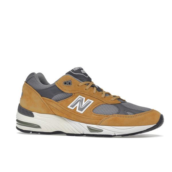 New Balance ニューバランス メンズ - スニーカー New Balance 991 MiUK Tan Grey Dark Grey 【US_M_13 】の画像
