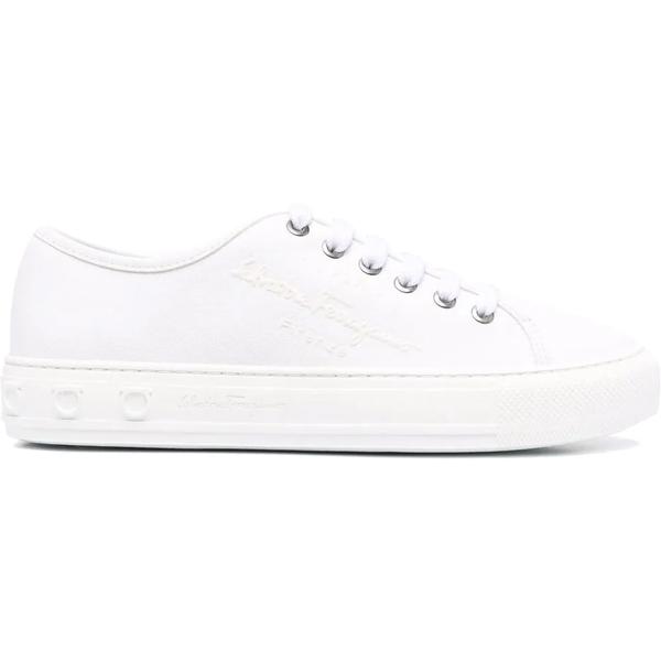 Ferragamo フェラガモ レディース スニーカー Ferragamo Embossed-Logo Low-Top Sneakers White (Women's) 【サイズ US_6(23.0cm)】
