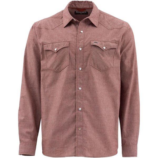 超目玉 シムズ シャツ メンズ トップス No Tellum Long Sleeve Shirt Men S Rusty Red Chambray レビューで送料無料 Collezionec2ph Com