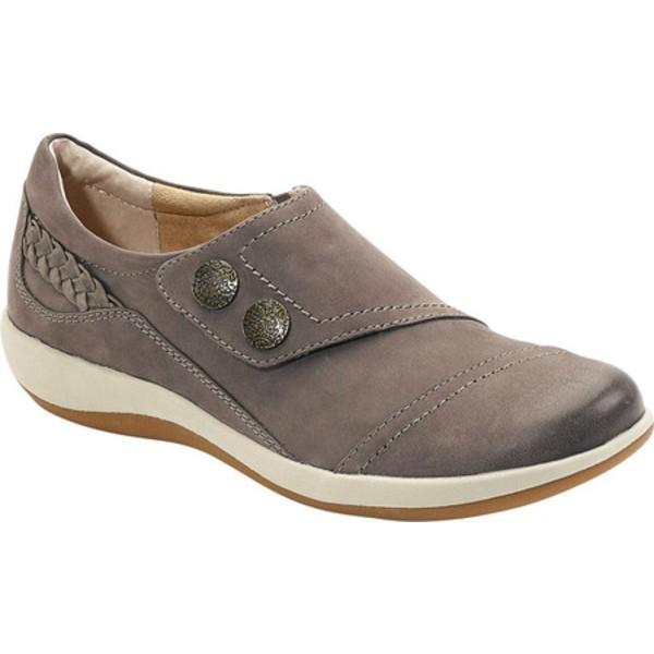 競売 エイトレックス レディース サンダル シューズ Karina Slip-On Warm Grey Leather, Better-goods co ad4f9d06