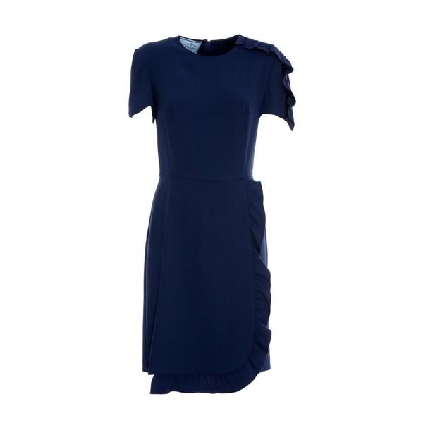 プラダ ワンピース Prada レディース オフィススーツ トップス Prada 特価タイムセール Prada ワンピーススーツ Ruffle Dress Inchiostro 48 1tioy0x2 Jd0m 海外インポートファッション Asty