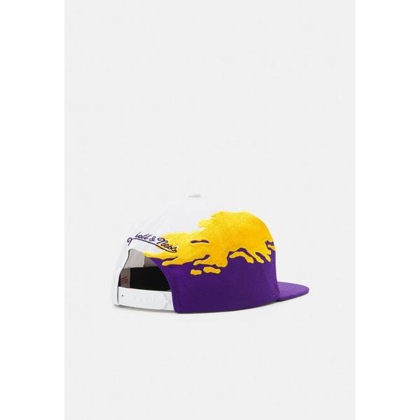 無料配達 メンズ 帽子 ミッチェル&ネス アクセサリー white/purple - Cap - SNAPBACK PAINTBRUSH LAKERS ANGELES LOS NBA ニット帽、ビーニー