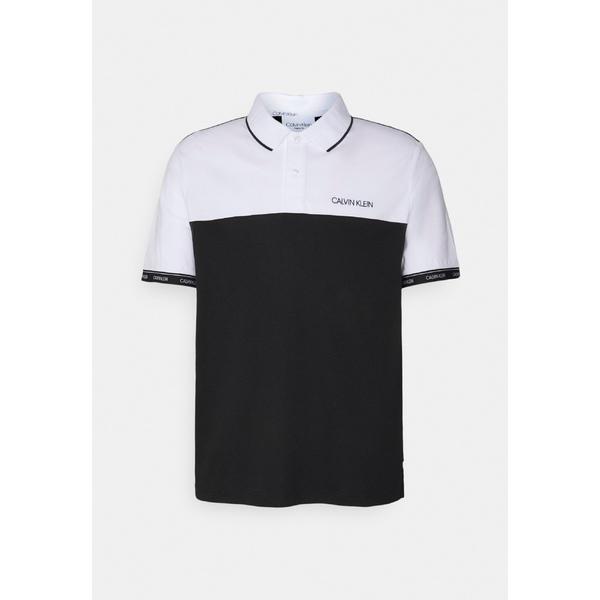 新作人気モデル トップス メンズ ポロシャツ カルバンクライン ポロシャツ メンズ カルバンクライン Logo White Black Bright Colorblock Shirt Polo Cuff Stripe トップス