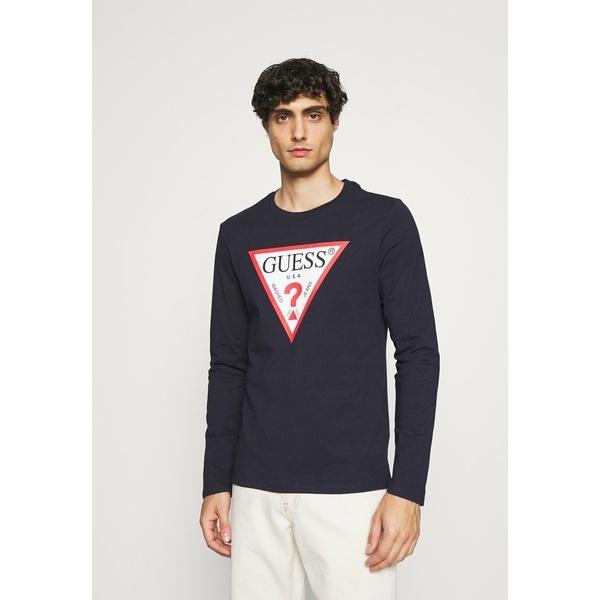 ファストファッション通販サイト ゲス カットソー メンズ トップス Original Logo Long Sleeved Top Blue Navy 激安アウトレット Www Superavila Com
