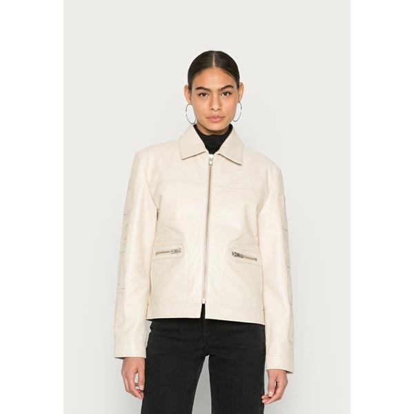 低価格で大人気の - GIBBS アウター レディース コート デッドウッド Leather offwhite - jacket トレンチコート