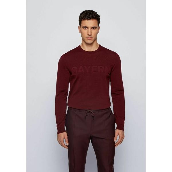 スプリングフェア ボス ニット セーター メンズ アウター Jumper Dark Red 短納期 早者勝ち Skylanceronline Com