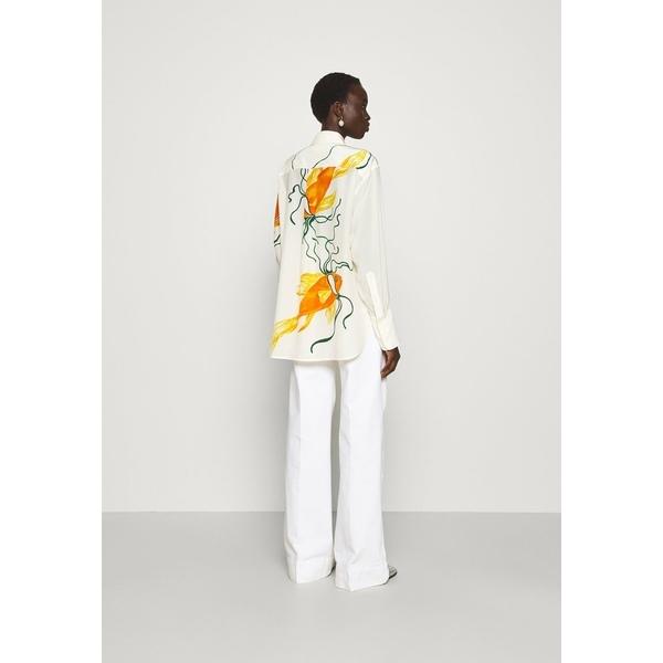 予約販売 Oversized トップス レディース シャツ ベッカム ヴィクトリア シャツ レディース ベッカム ヴィクトリア Button Down Orange Cream Blouse Tシャツ カットソー