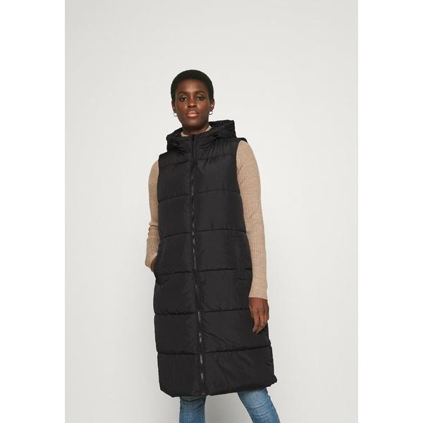 オンライン直販店 ピーシーズ トール ジャケット ブルゾン レディース アウター Pcbee Long Puffer Vest Waistcoat Black 激安日本 Www Superavila Com