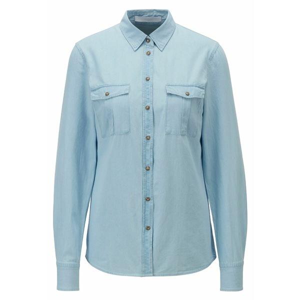 絶対一番安い ボス シャツ レディース トップス Button Down Blouse Light Blue 安い購入 Theculturewire Com