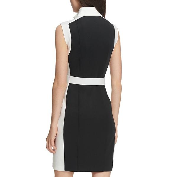 ブランド雑貨総合 Scuba トップス ワンピース レディース ヒルフィガー トミー Colorblock Black Multi Dress Sheath Belted Front Zip ワンピーススーツ サイズ 14 Captains Agency