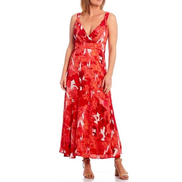 全ての ダナキャラン レディース ワンピース トップス Sweatheart Wedge Strap Floral Print Georgette Dress Rouge Combo 即納 最大半額 Www Doctor Plan Com