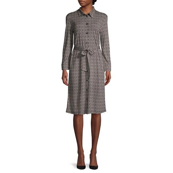 マックマーラ レディース ワンピース トップス Geometric Print Belted Shirtdress Beige Www News Gov Mv
